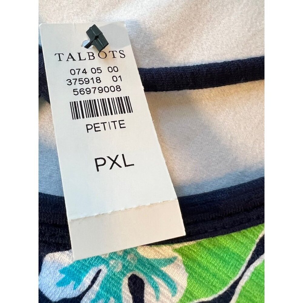 NWT Talbots Dress Sz XLPetite Floral Fields Open Back Green Blue 50+ UPF Outdoor - Picture 4 of 8